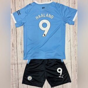 Haaland Youth Puma Jersey Kit (Jersey + Shorts) Kids Soccer Kit LARGE (28)